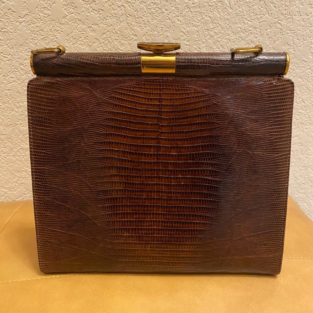 Vintage Escort Leather Purse Bag Gold Hardware